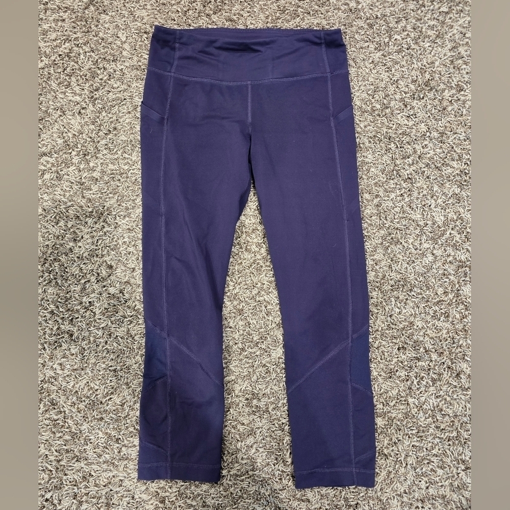 Lululemon Womens Wunder Train High-Rise Crop Purple Capris Size 6